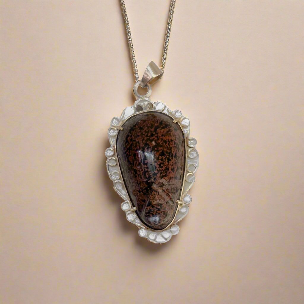 14K Yellow Gold Fossilized Dinosaur Bone Pendant