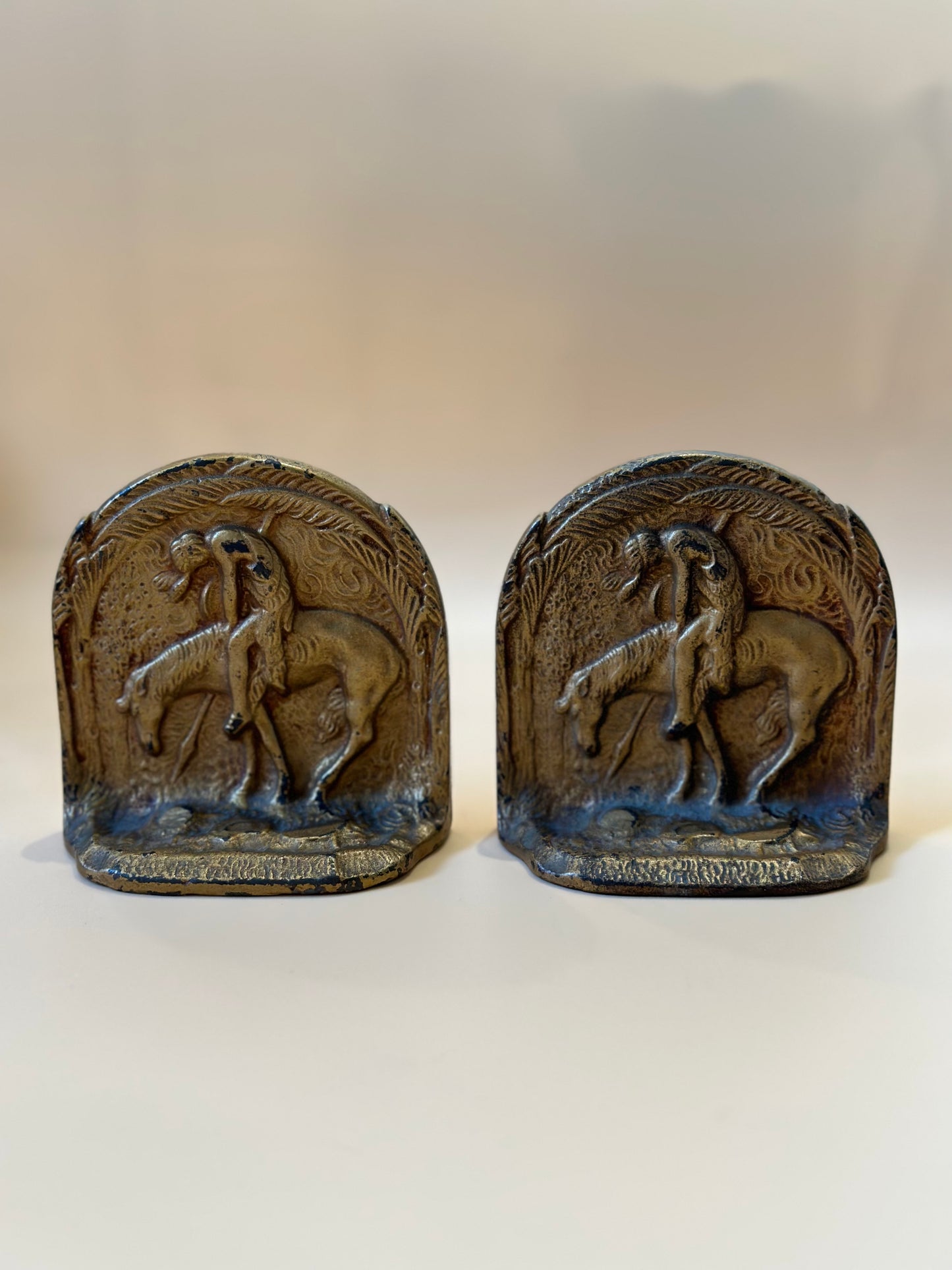 Cast Iron End of the Trail Bookends