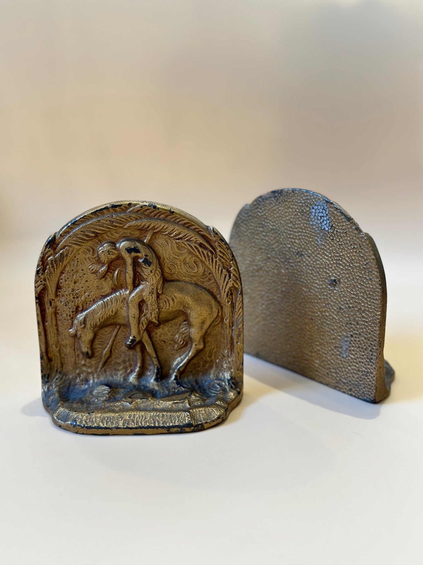 Cast Iron End of the Trail Bookends