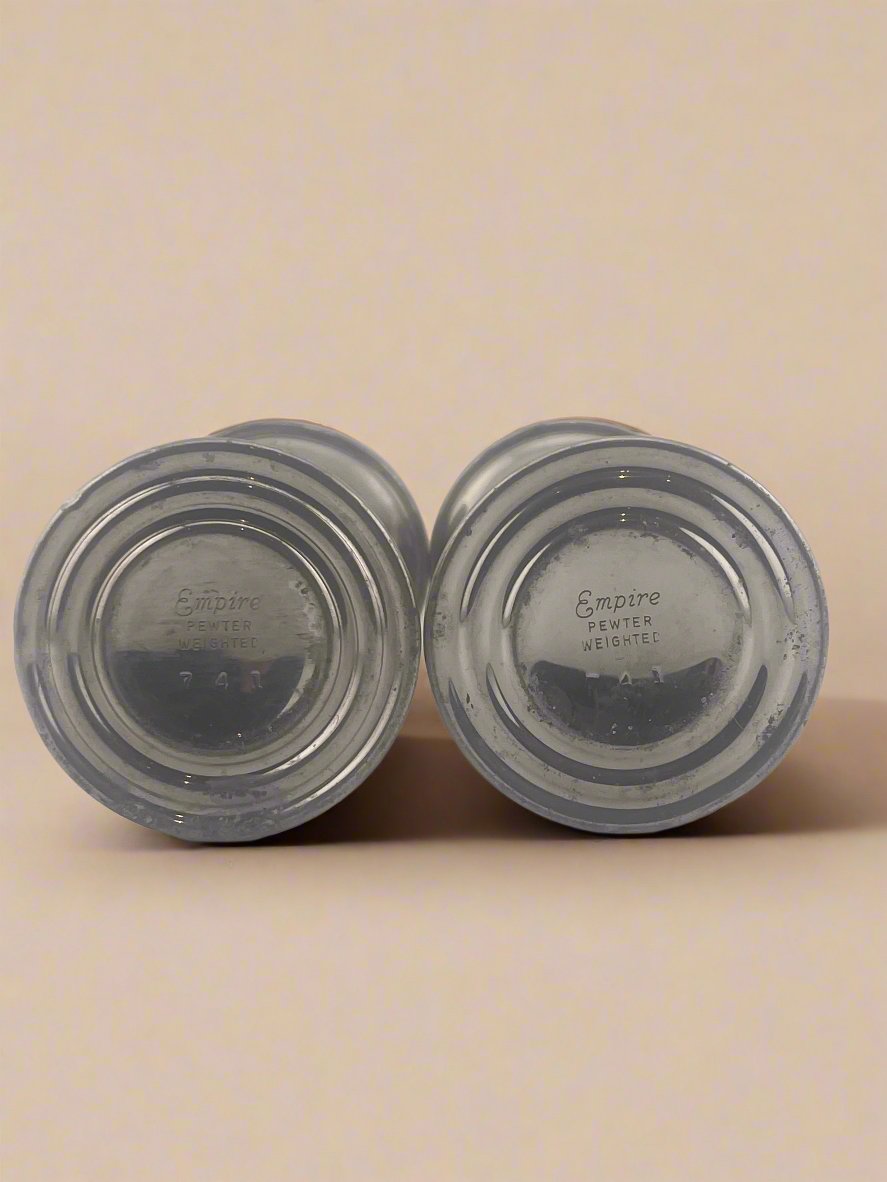 1940s Pewter Salt and Pepper Shaker Set - Empire Silver Co - Vintage