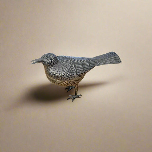 Antique Sterling Silver Small Bird Container