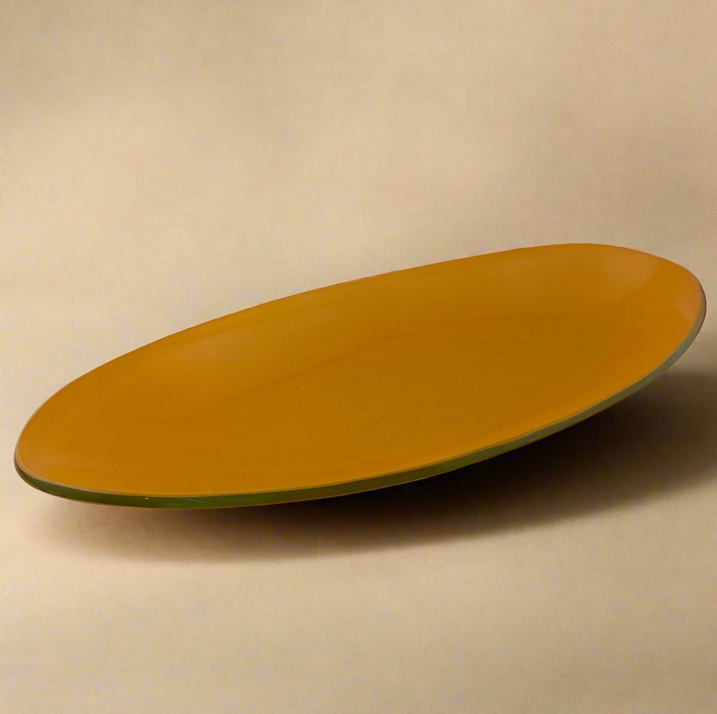 Annieglass Orange Oval Plate