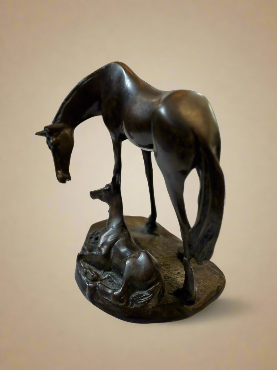 Brass Horse and Pony Statue