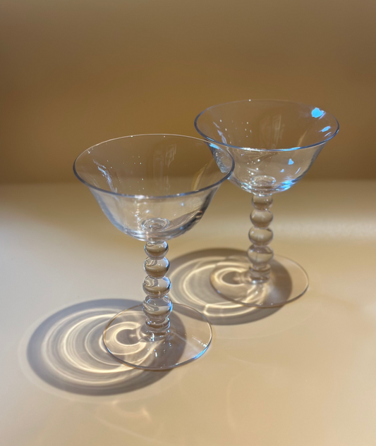 Set of 7 Bubble Stem Glasses