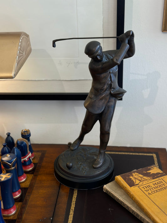 Antique Brass Golf Sculpture