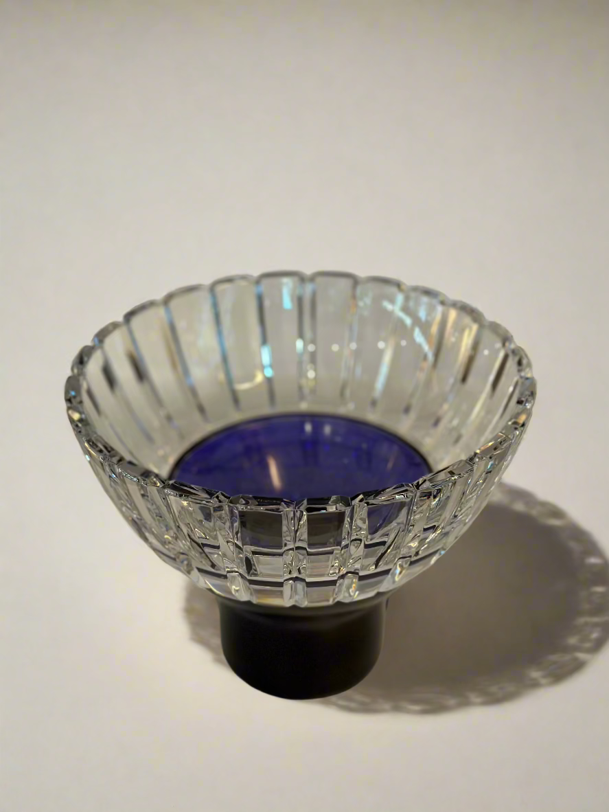 "Irena" Crystal Bowl with Blue Base