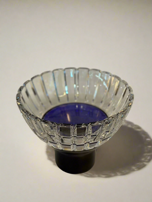 "Irena" Crystal Bowl with Blue Base