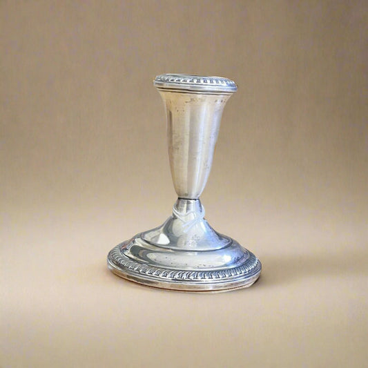 1970s Empire Sterling Silver Candlestick Holder