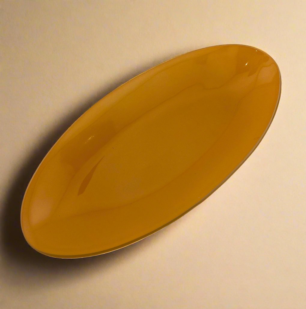 Annieglass Orange Oval Plate