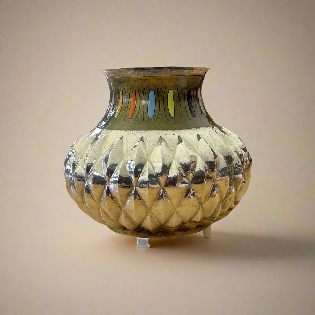 Miguel Pineda En Exclusiva Pare Thessia Silver & Enameled Copper Vase